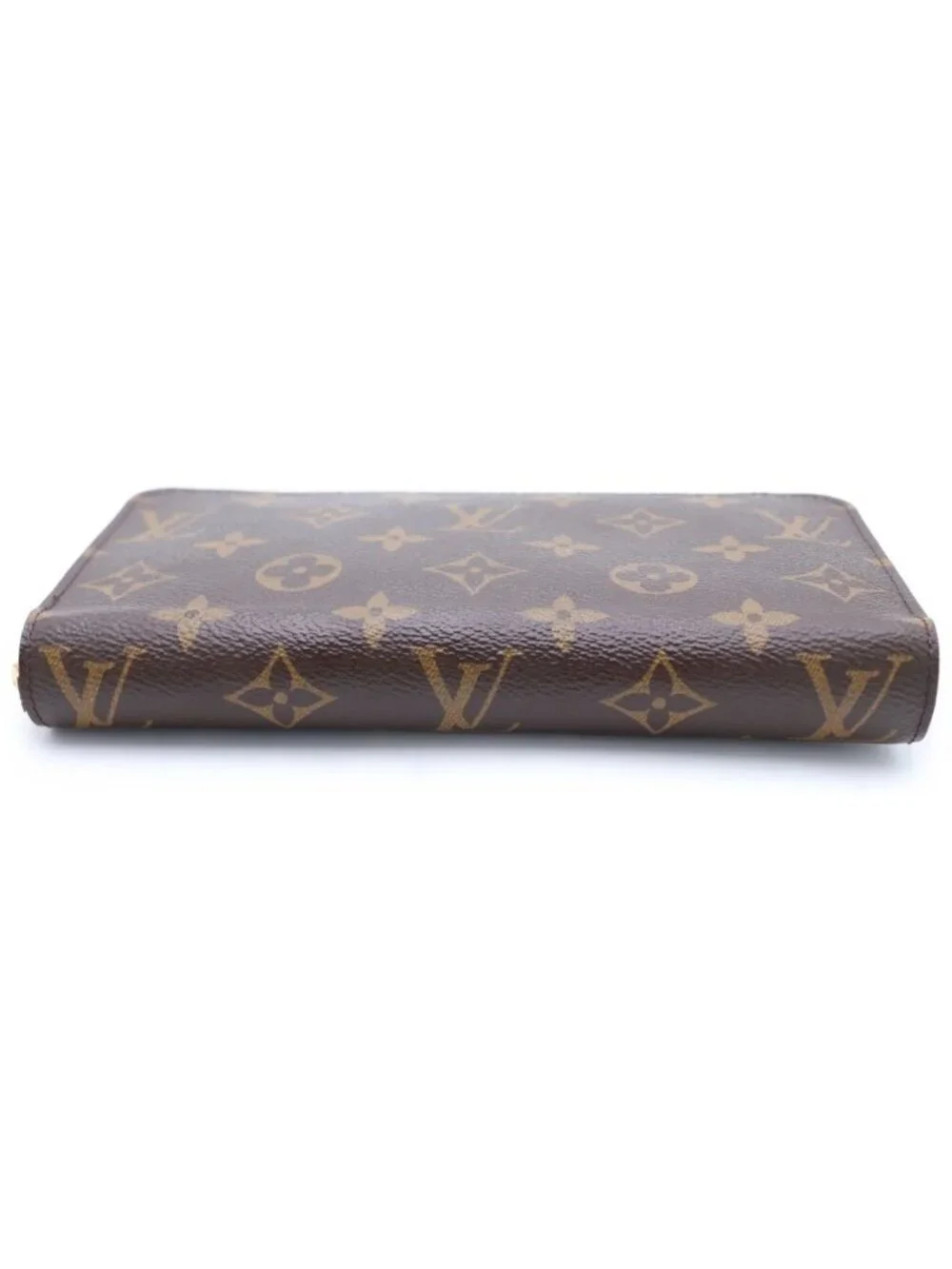 Louis Vuitton Monogram Zippy Wallet Brown Leather Gold